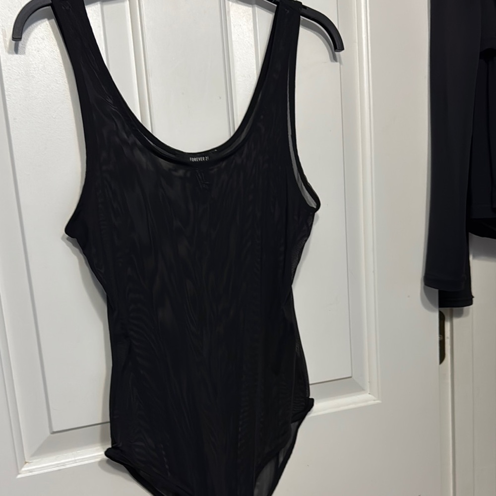 Forever 21 black mesh body suit